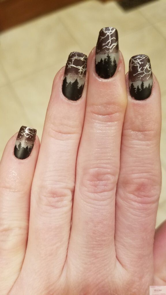 Stormy Weather Mani featuring Maniology Nail Stamping Plate